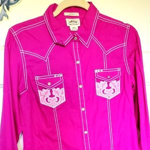 Ariat fuchsia pink western shirt